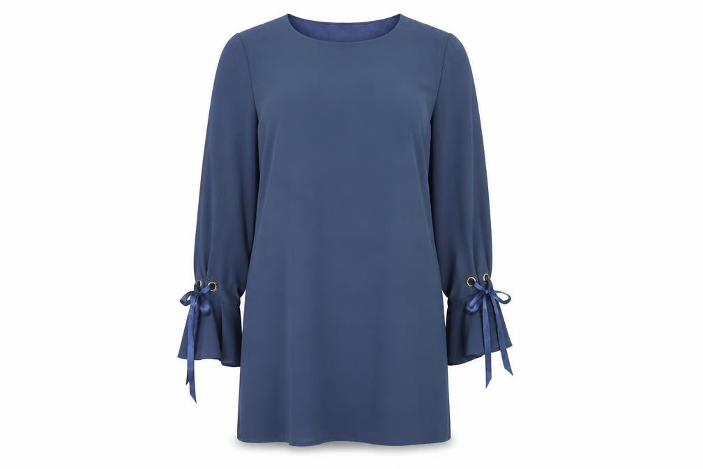 Yumi Womens Blue   Basic Blouse Size 10