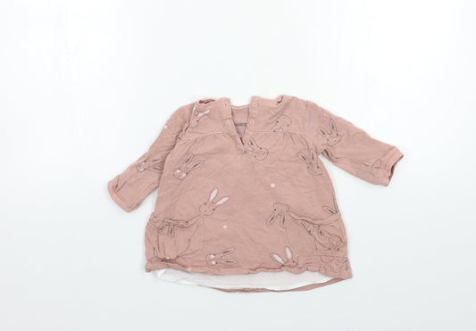 mamas & papas Baby Pink   Basic T-Shirt Size 3-6 Months
