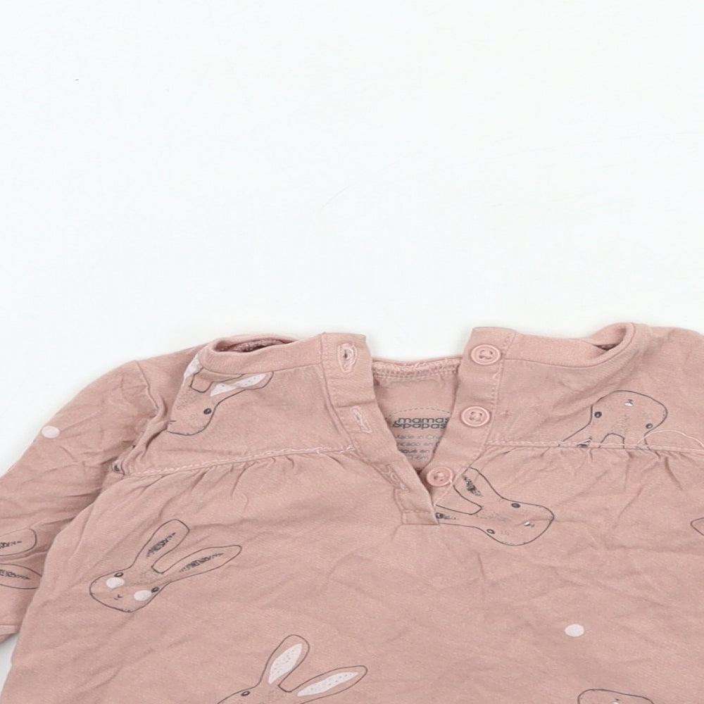 mamas & papas Baby Pink   Basic T-Shirt Size 3-6 Months
