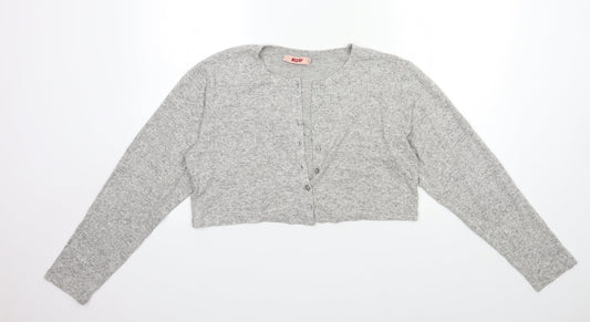 Misspap Womens Grey  Knit Cardigan Jumper Size 10