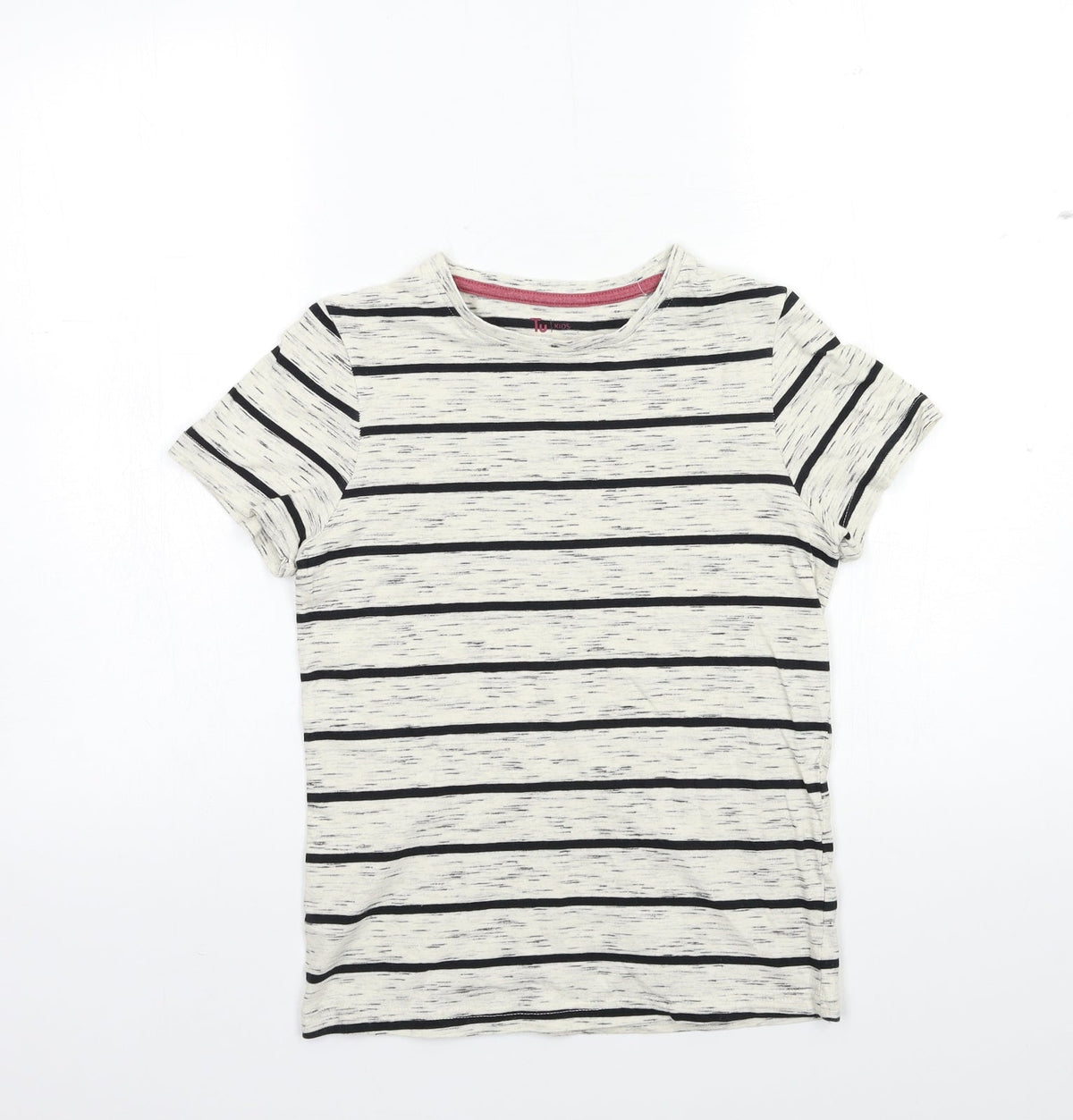 TU Boys Beige Striped  Basic T-Shirt Size 10 Years
