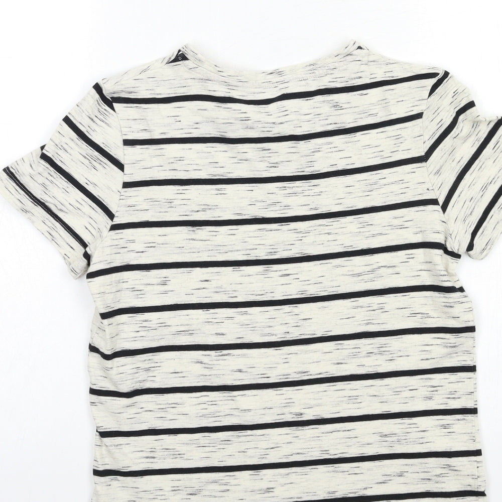 TU Boys Beige Striped  Basic T-Shirt Size 10 Years