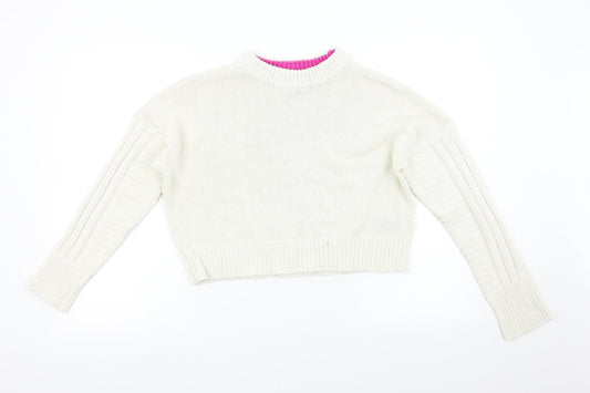 Topshop Womens Ivory  Knit Pullover Jumper Size S