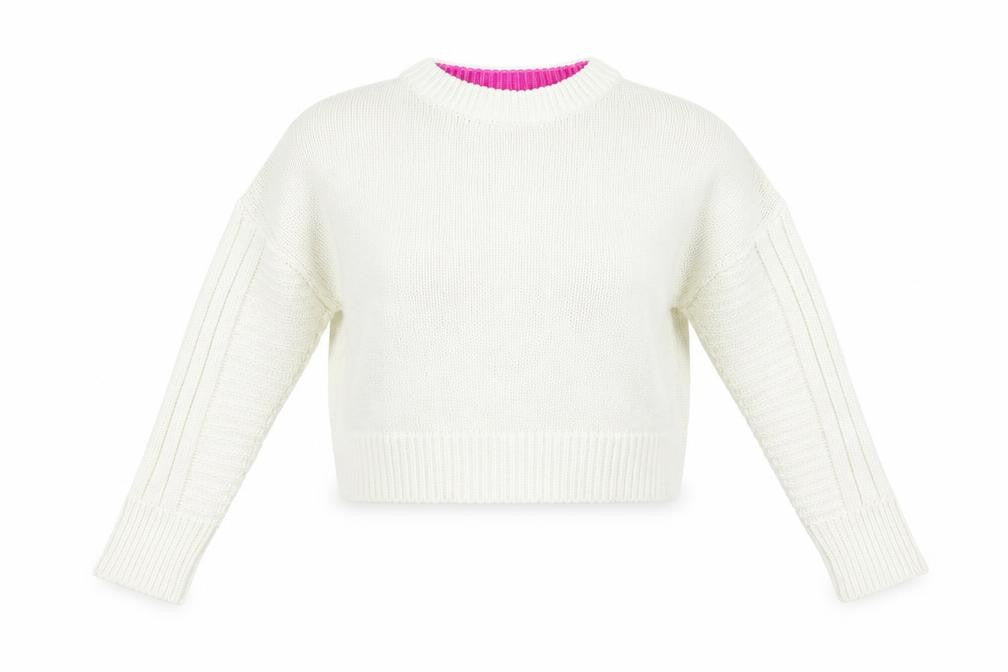 Topshop Womens Ivory  Knit Pullover Jumper Size S