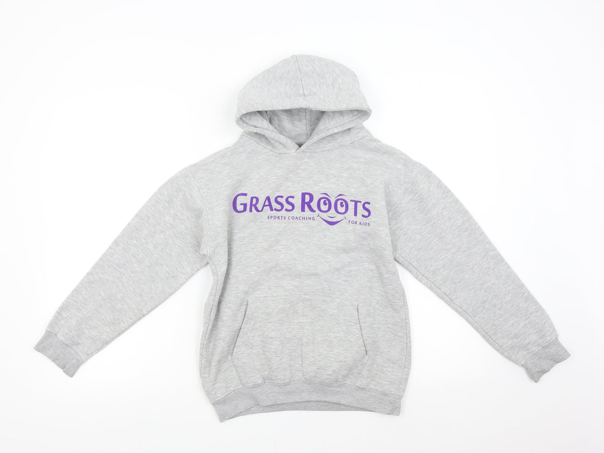 Cotton Ridge Girls Grey   Pullover Hoodie Size 9-10 Years  - Grass Roots Sports Coaching