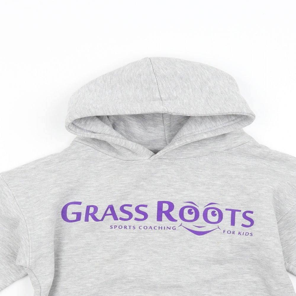 Cotton Ridge Girls Grey   Pullover Hoodie Size 9-10 Years  - Grass Roots Sports Coaching