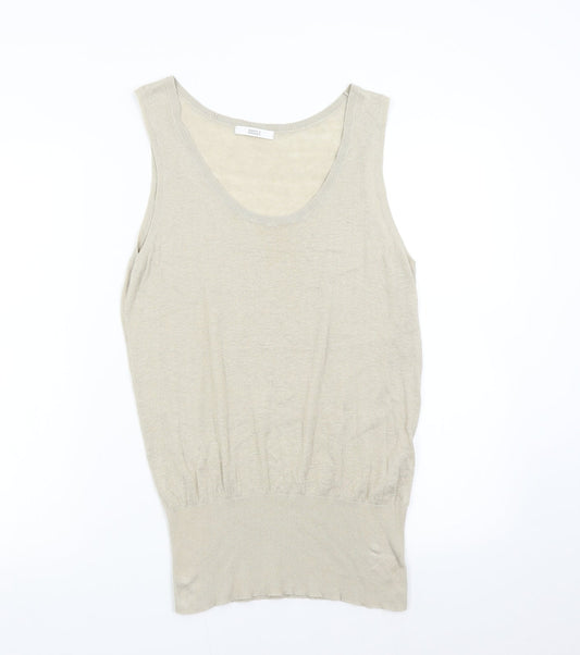 M&S Womens Beige  Knit Vest Jumper Size S
