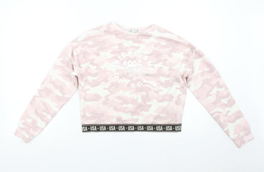 Primark Girls Pink Camouflage  Pullover Sweatshirt Size 12-13 Years  - USA