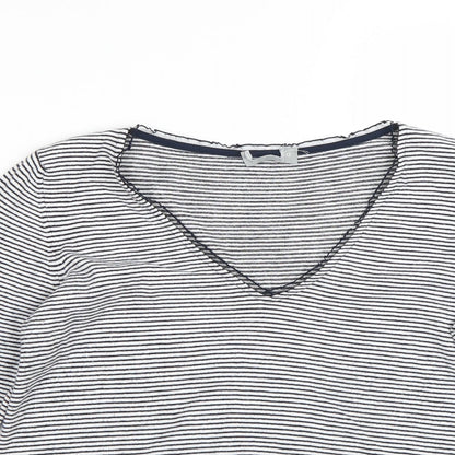 Bonmarché Womens White Striped Pullover Jumper Size 12
