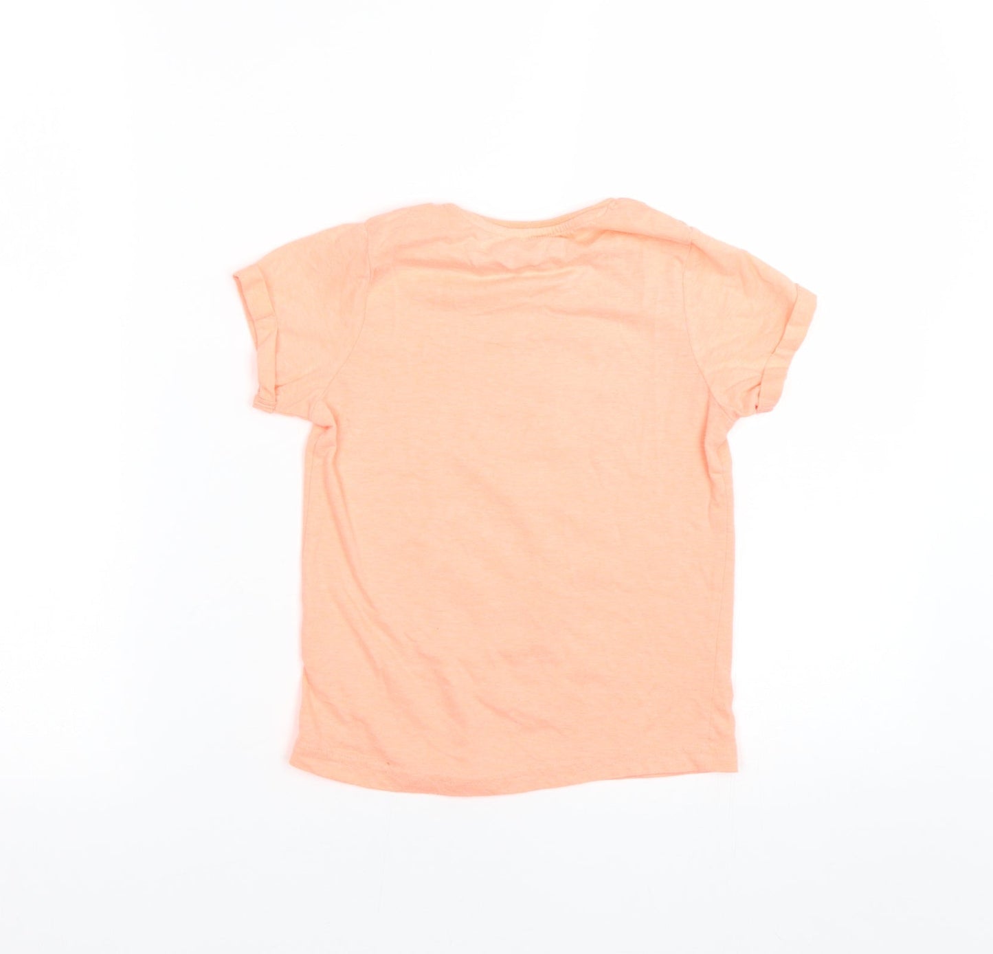 Primark Girls Orange   Basic T-Shirt Size 7-8 Years  - PINEAPPLE