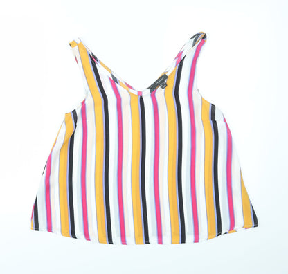Primark Womens Multicoloured Striped  Basic Blouse Size 8