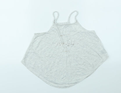 Additional front view of H&M girls’ grey basic t-shirt, size 9-10, years