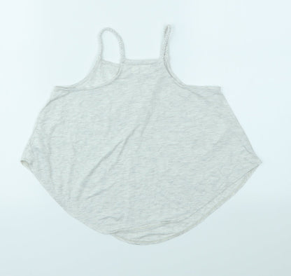 Back view of H&M girls’ grey basic t-shirt, size 9-10, years