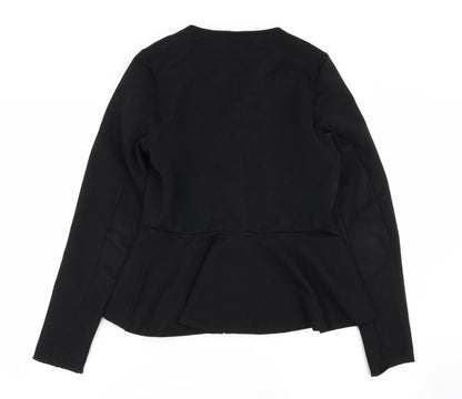 Back view of Papaya women’s black full zip jumper, size UK 10