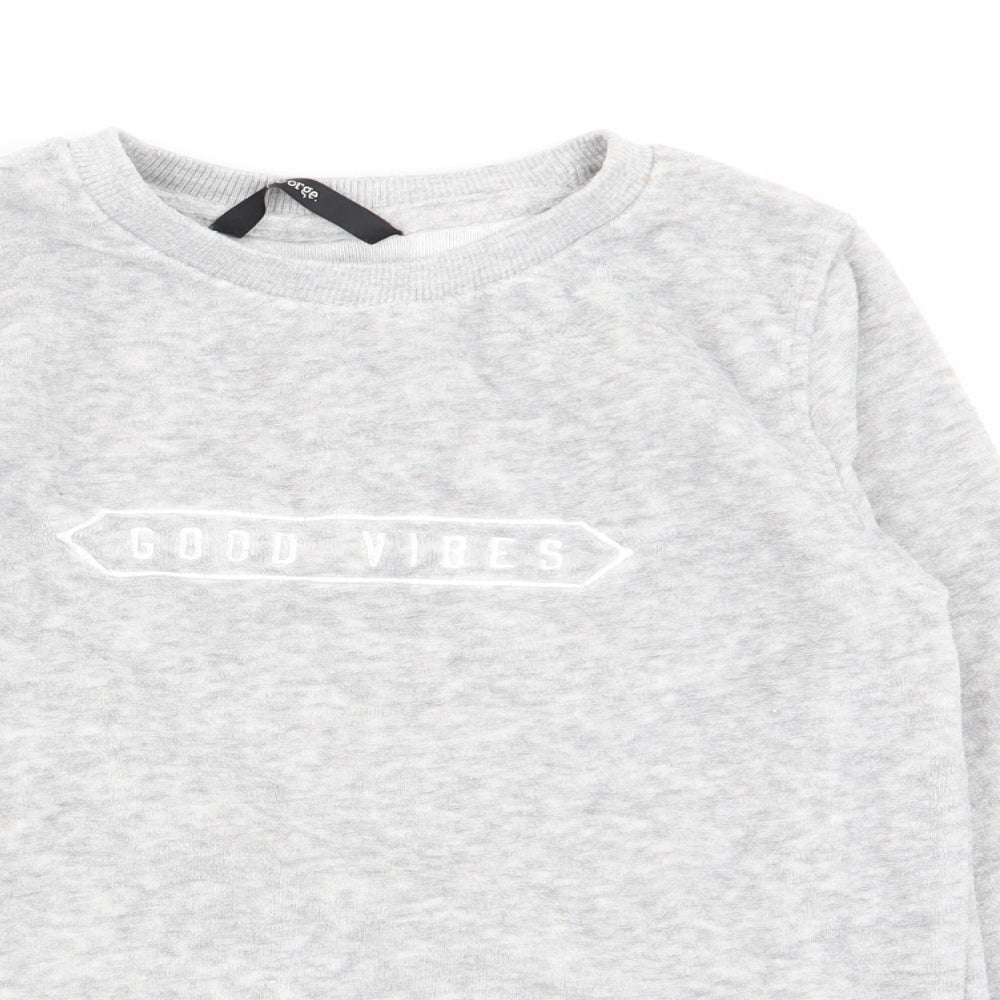 Asda George Girls Grey   Pullover Jumper Size 7-8 Years