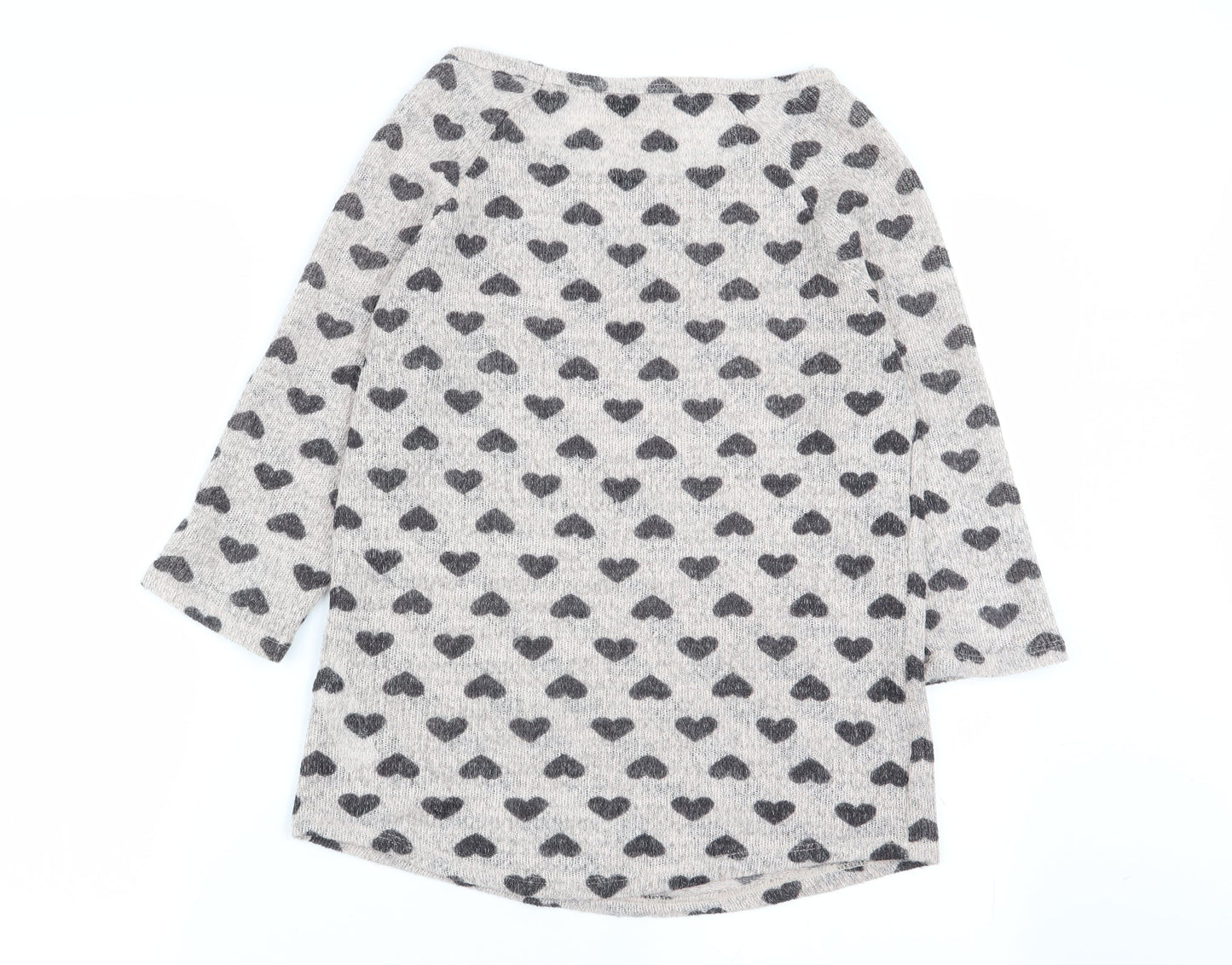 New Look Womens Beige Geometric  Basic T-Shirt Size 12