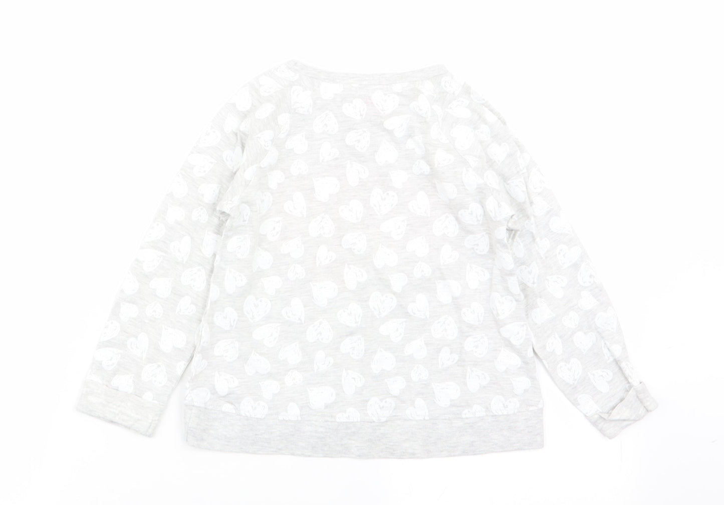 Primark Girls Grey Geometric  Basic T-Shirt Size 5-6 Years