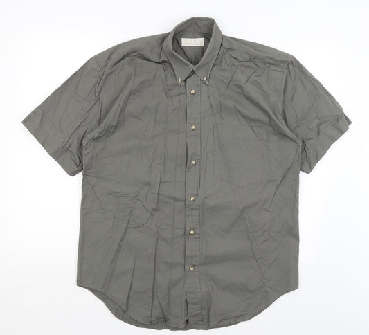 Best Basics Mens Green    Button-Up Size M