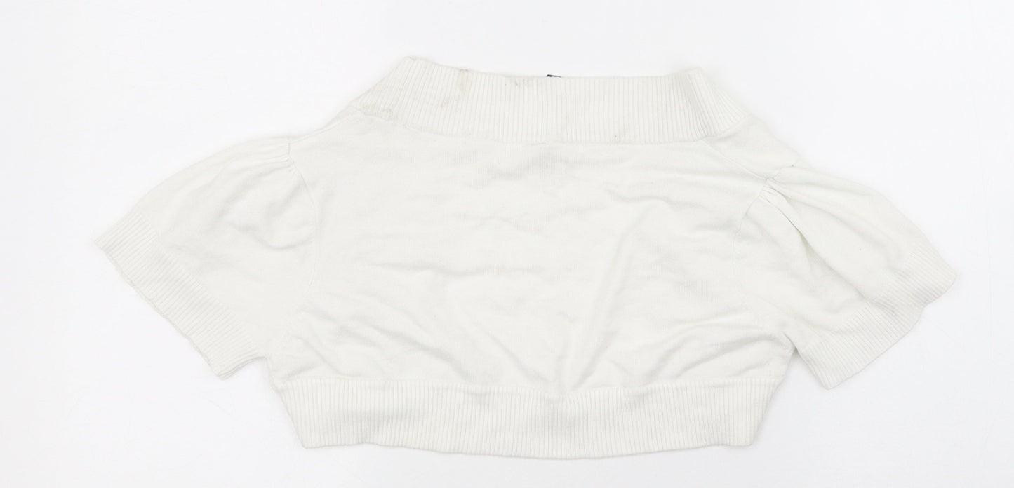 Bay Womens White   Cardigan Jumper Size 14