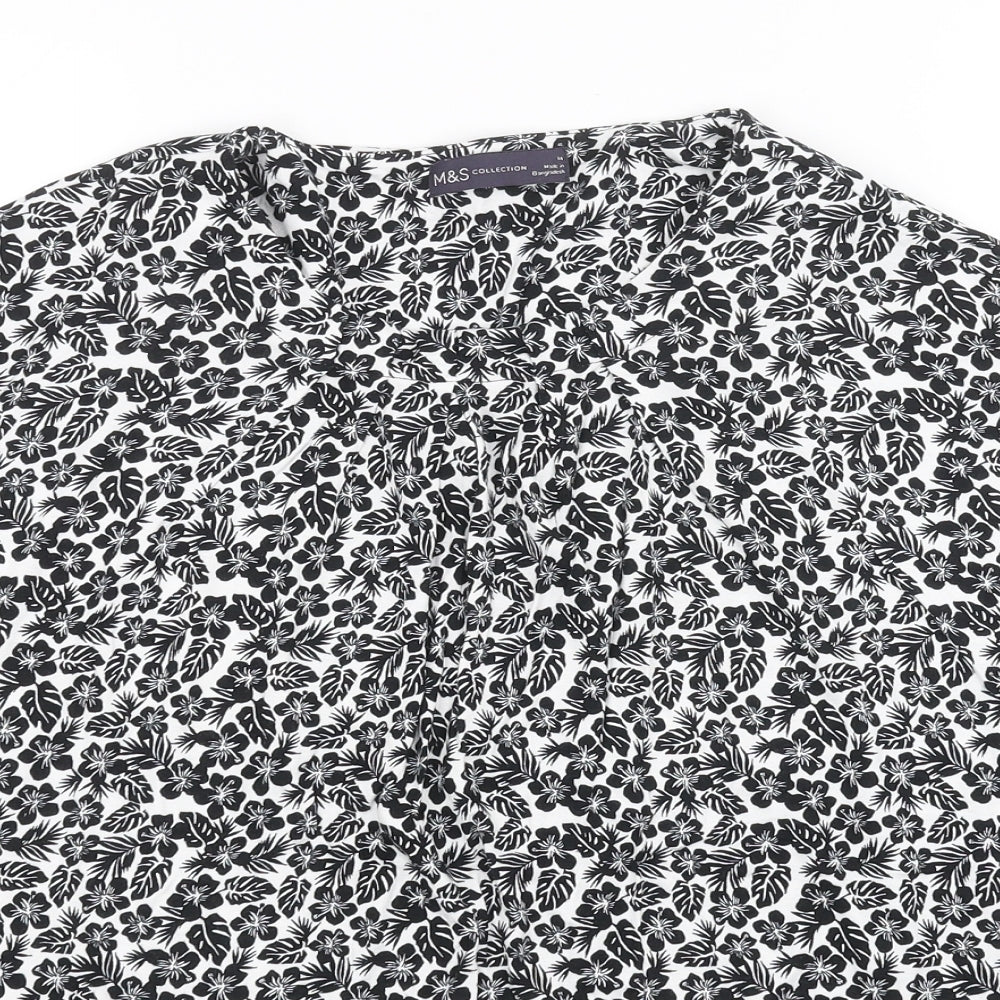 M&S Womens Black   Basic T-Shirt Size 14