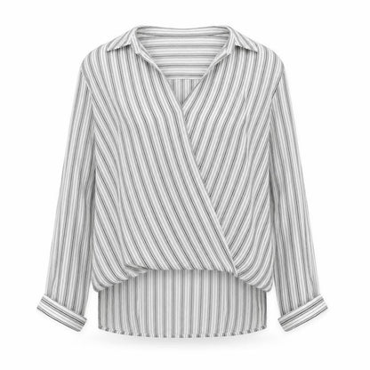 Peacocks Womens Grey Striped  Basic Blouse Size 6