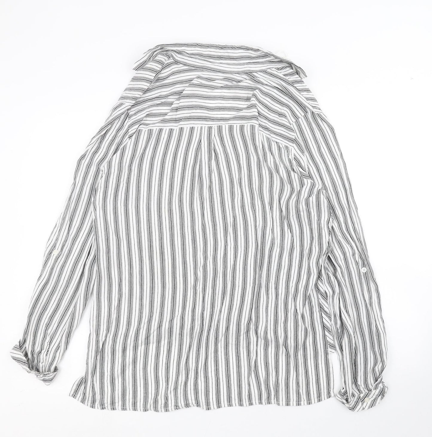 Peacocks Womens Grey Striped  Basic Blouse Size 6