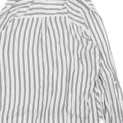 Peacocks Womens Grey Striped  Basic Blouse Size 6