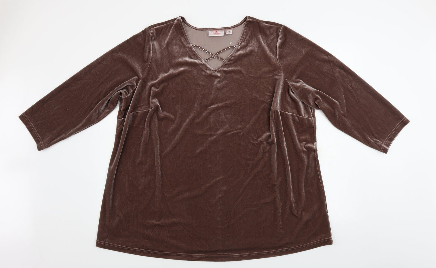 Preworn  Womens Brown   Basic Blouse Size 2XL