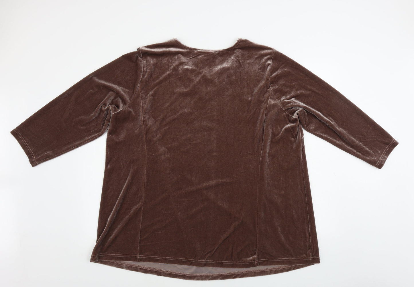 Preworn  Womens Brown   Basic Blouse Size 2XL