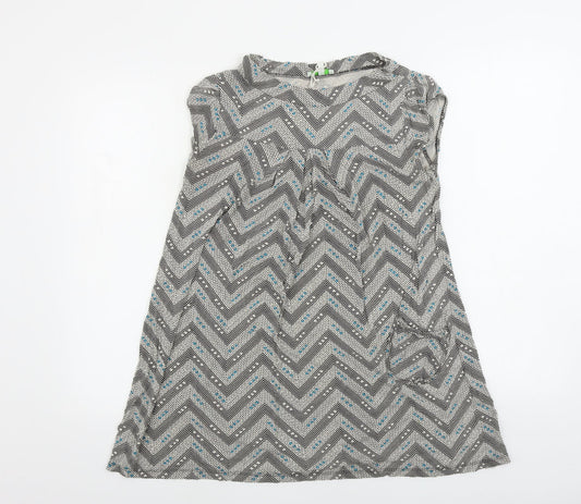 Lime   Womens Green Geometric  Basic T-Shirt Size 12