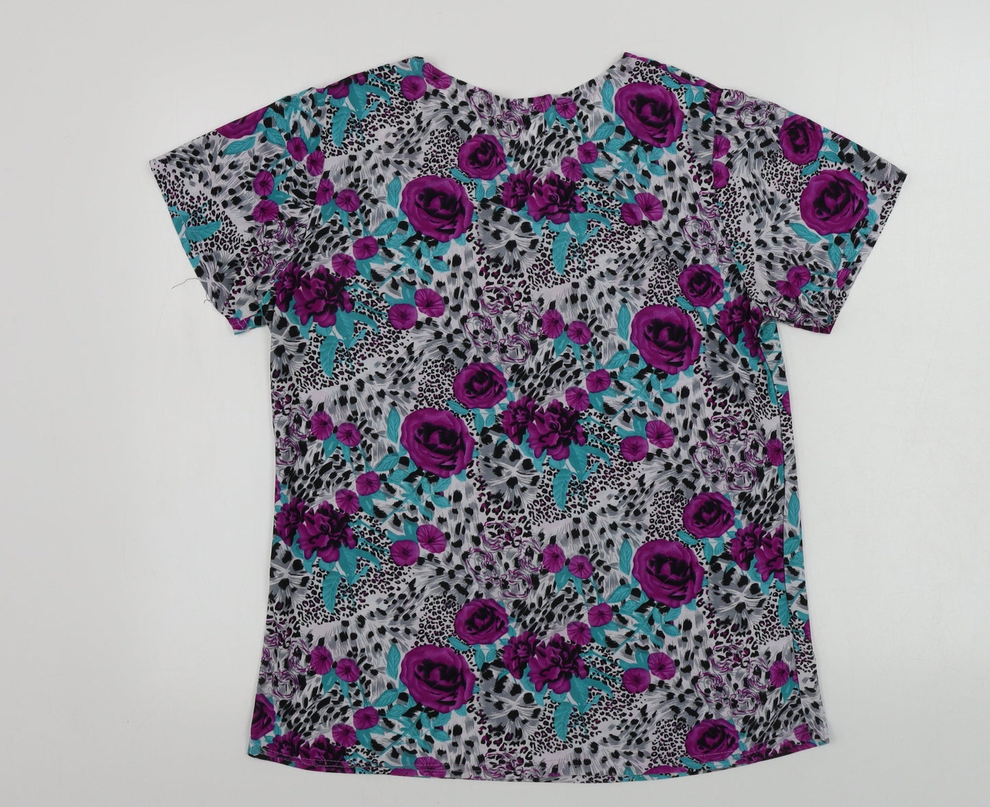 Yuengling  Womens Grey Floral  Basic T-Shirt Size M
