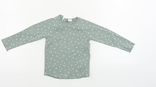 H&M  Girls Green   Basic T-Shirt Size 2 Years  - star pattern