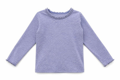 Front view of H&M girls’ blue striped basic t-shirt, size 2, years