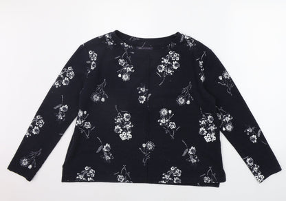 Marks & Spencer Womens Blue Floral  Pullover Jumper Size 14