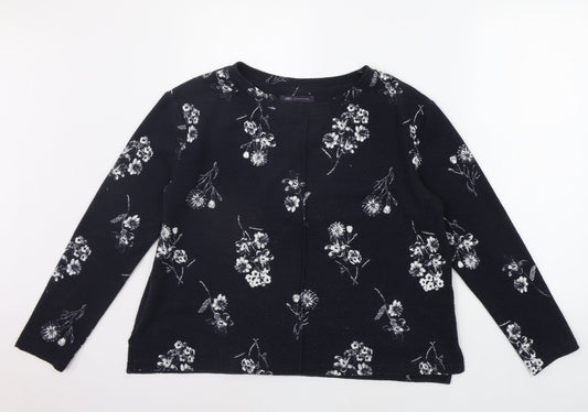 Marks and Spencer Womens Blue Floral  Pullover Jumper Size 14