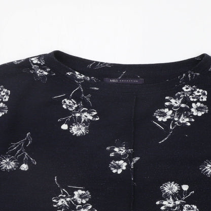 Marks & Spencer Womens Blue Floral  Pullover Jumper Size 14