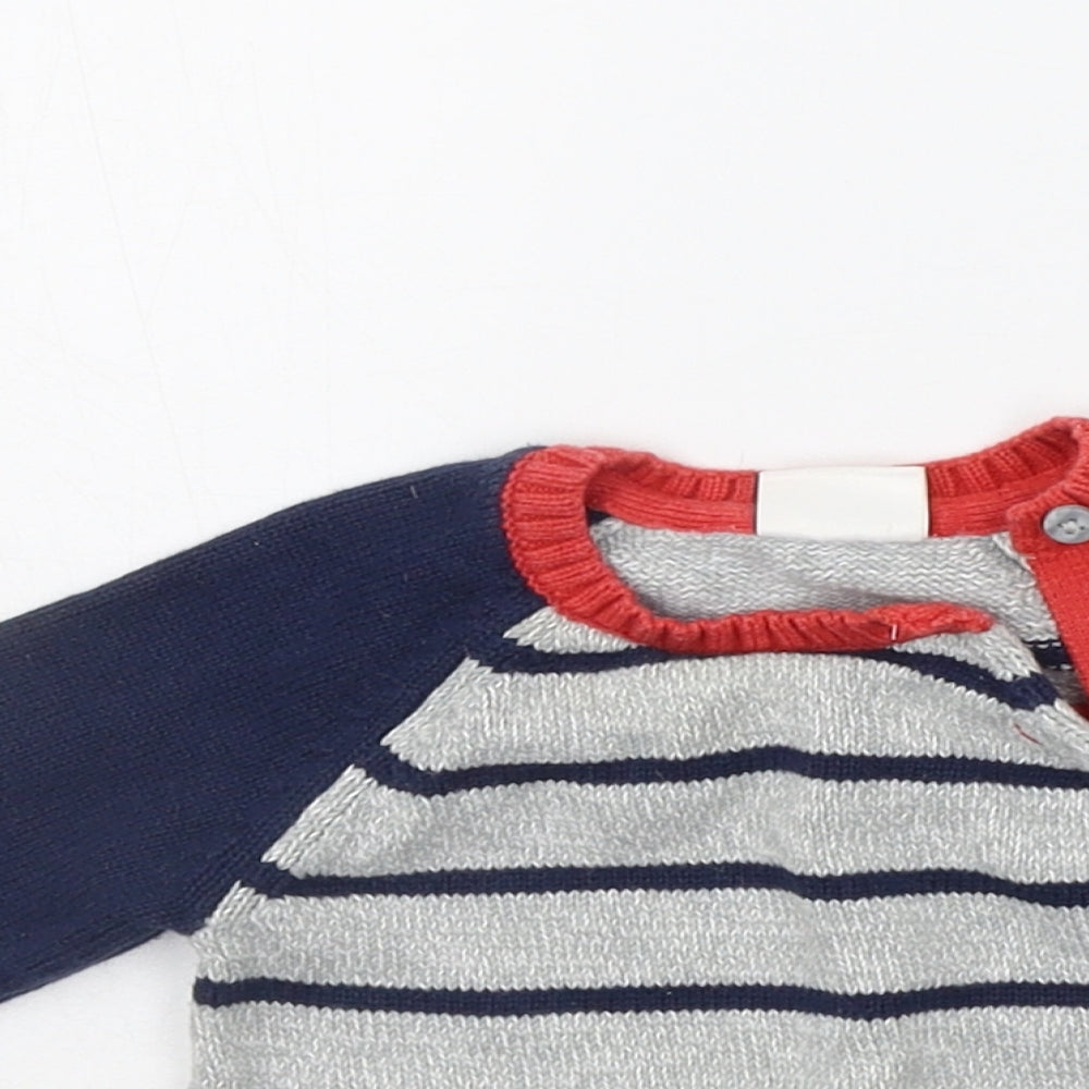 F&F Baby Grey Striped  Pullover Jumper Size 0-3 Months