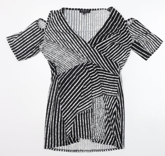 Grace Womens Black Striped  A-Line  Size 14