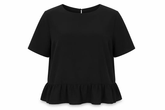 F&F Womens Black Houndstooth  Basic Blouse Size 12