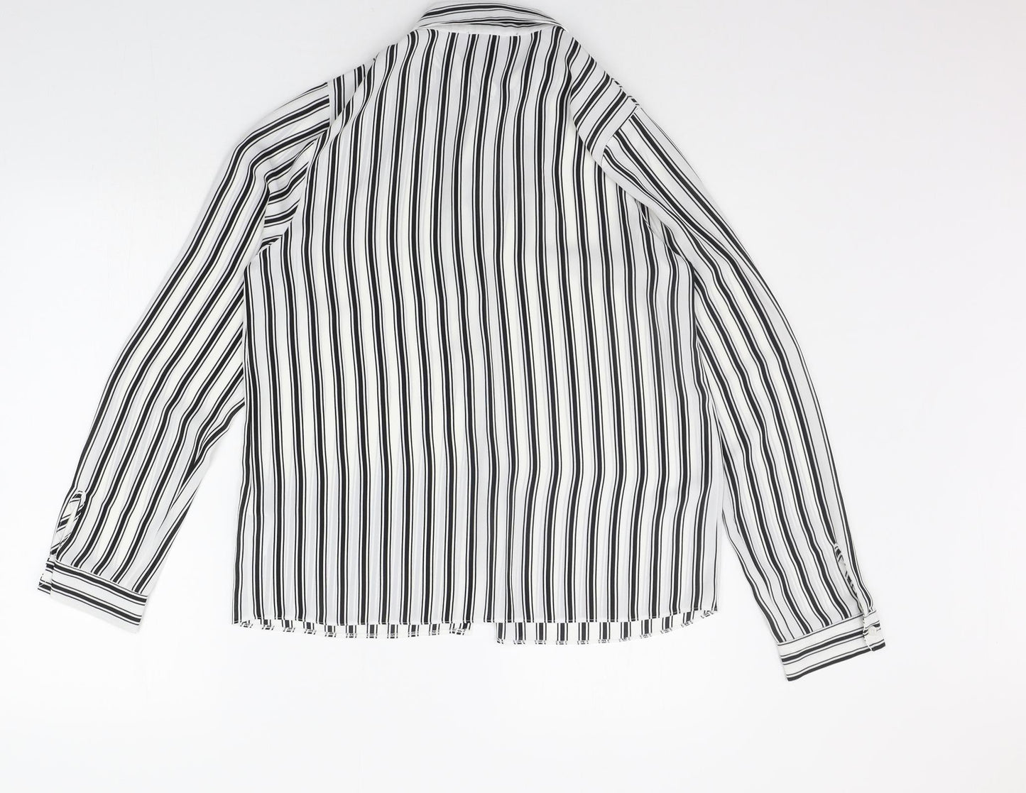 Primark Womens Black Striped  Basic Button-Up Size 10