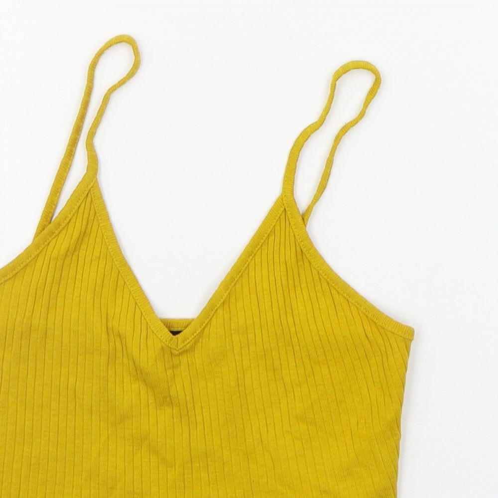 Topshop Womens Yellow   Basic Tank Size 8