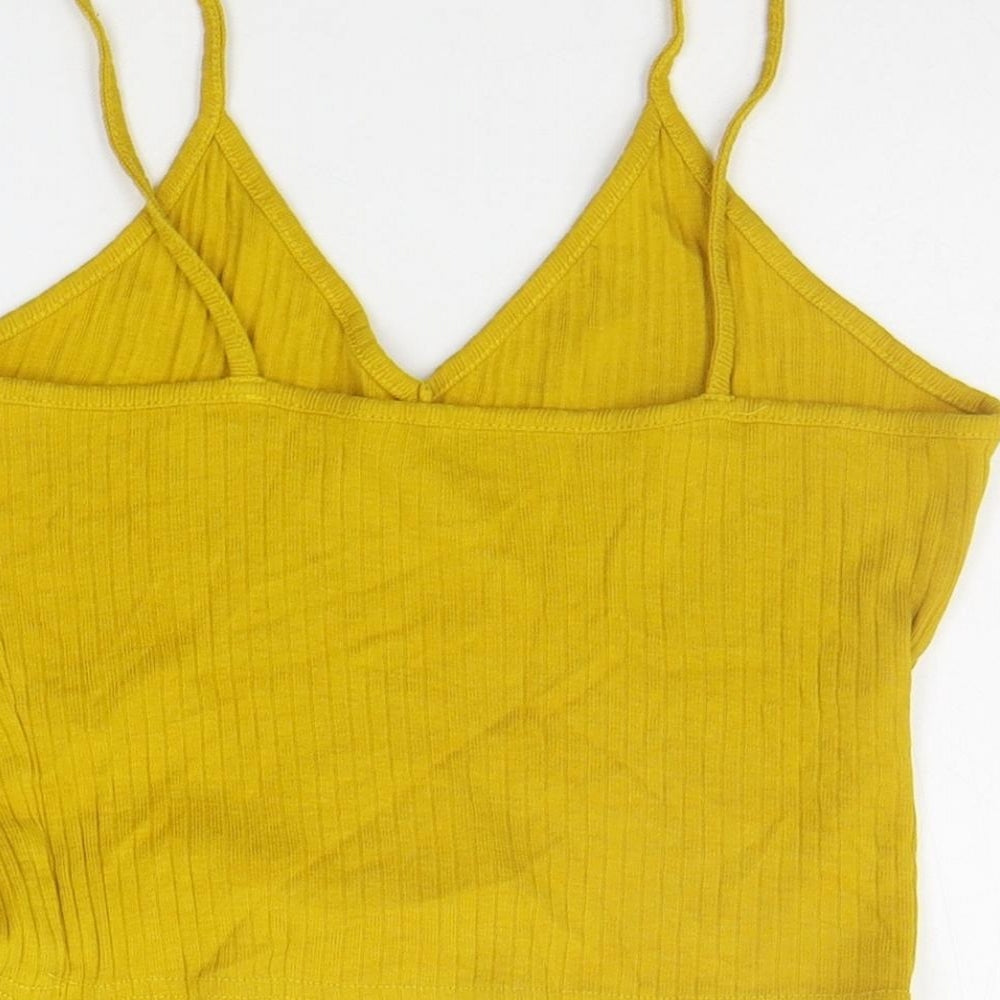 Topshop Womens Yellow   Basic Tank Size 8