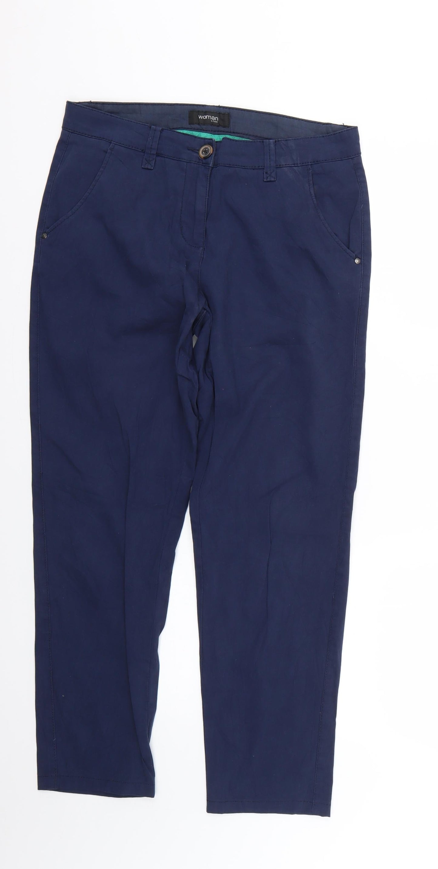 woman Womens Blue   Trousers  Size 10 L26 in