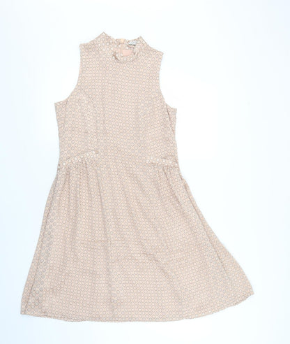 Next Womens Pink Striped  Fit & Flare  Size 8