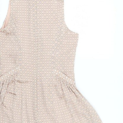 Next Womens Pink Striped  Fit & Flare  Size 8
