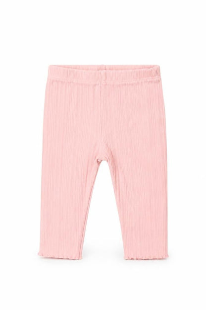 Front view of F&F girls’ pink capri trousers, size 6-9, months