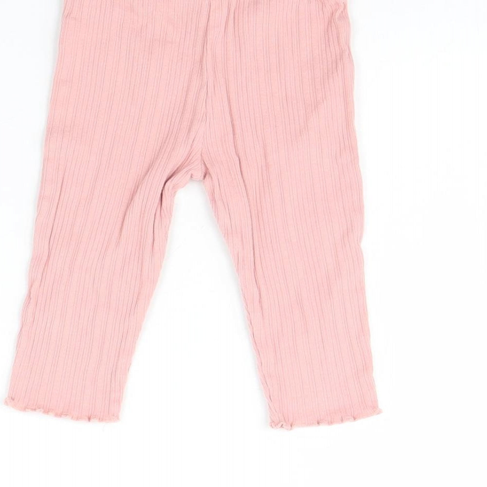 Fred & FLo Girls Pink   Capri Trousers Size 6-9 Months