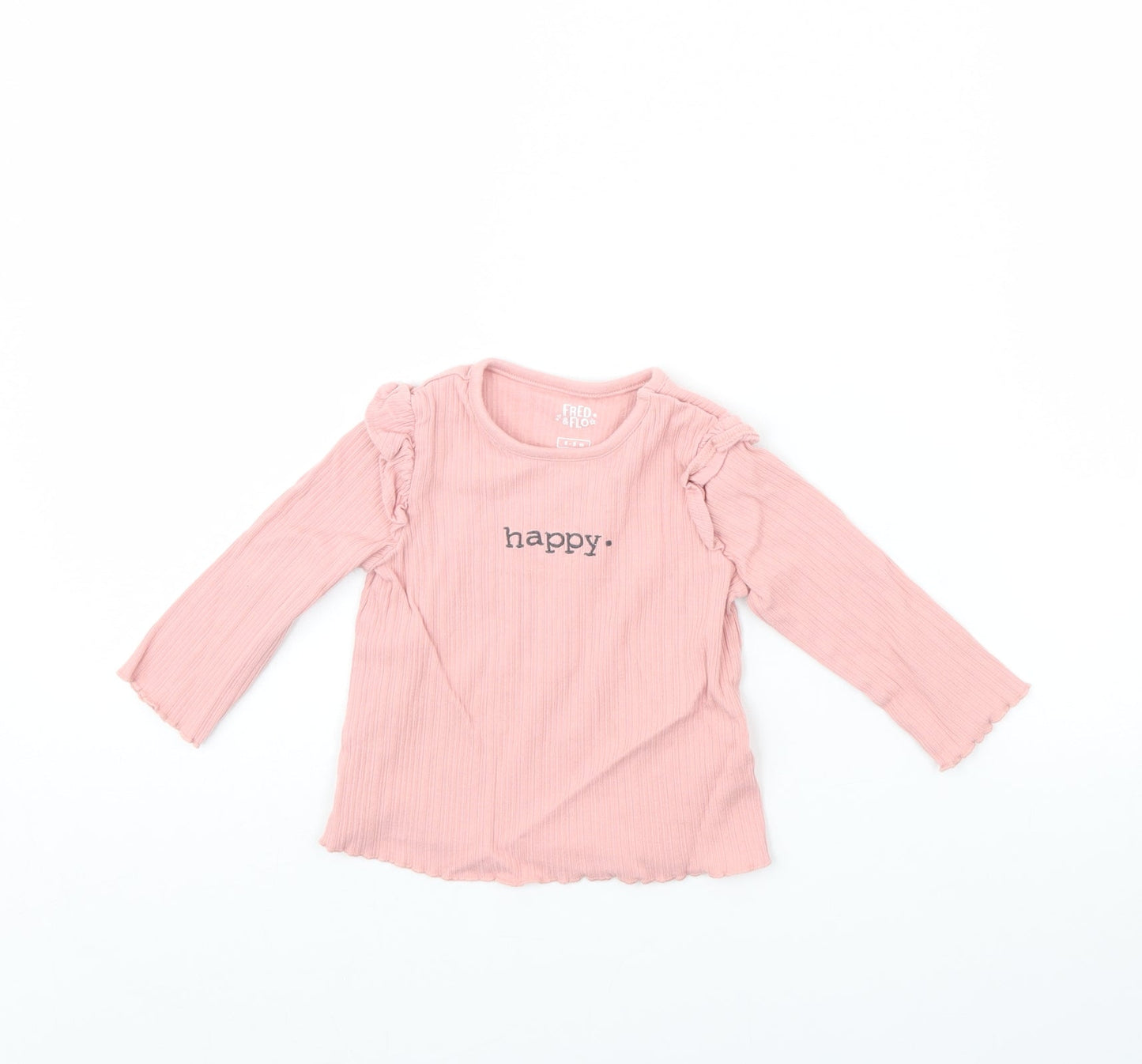 Fred & FLo Girls Pink   Basic Blouse Size 6-9 Months  - Happy