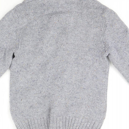 Brand and care label for H&M girls’ grey jacket, size 8, years