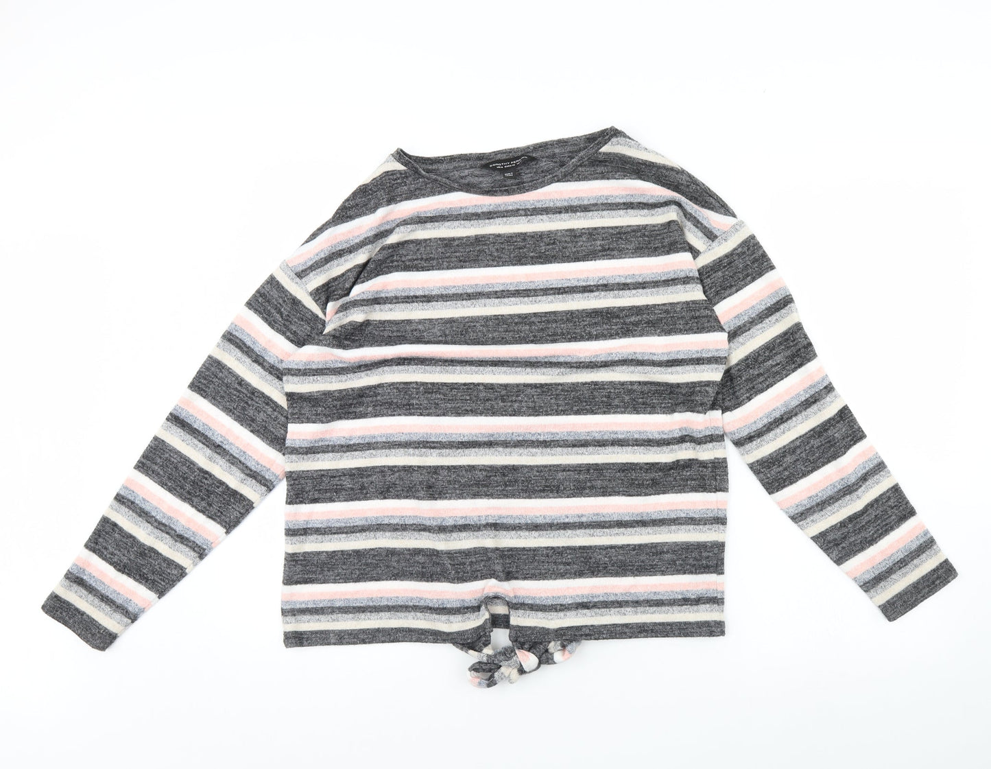 Dorothy Perkins Womens Grey Striped  Pullover Jumper Size 14